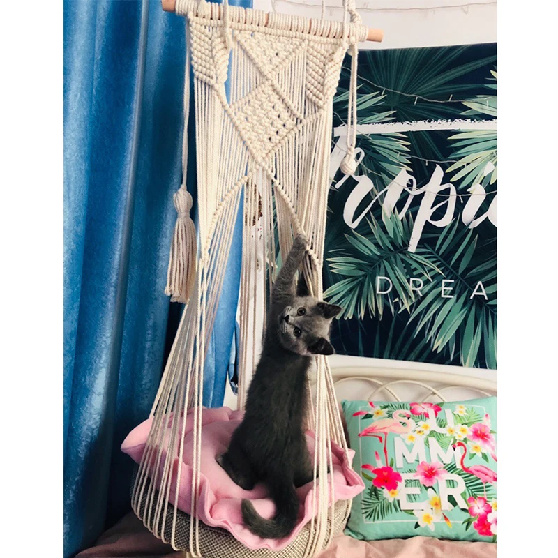 Ins Bohemia Cat Hole Leisure cat hammock tent kitten beds house cat kennel cat window hammock cushion mat cat window hammock