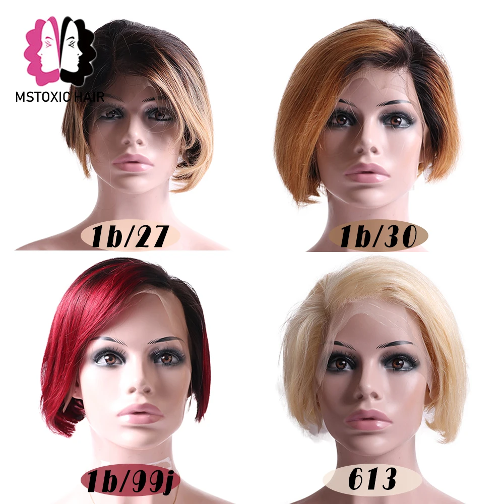 Парики из натуральных волос на коротком кружевном фронте для чернокожих женщин