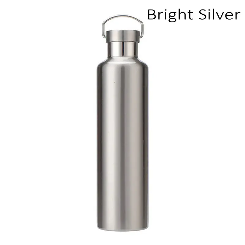 Bright silver 350/500/600/750/1000 мл Нержавеющая сталь двойные стенки с вакуумной твердого английского фарфора утепленная Бутылки для воды Кофе чайник путешествия пить вакуум с двойными стенками из нержавеющей стали - Цвет: Bright silver