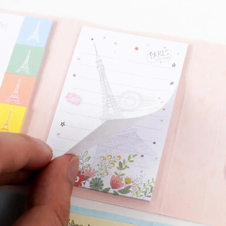 Новый Париж Эйфелева башня 6 складной Блокнот N Times Sticky Notes memo закладки для
