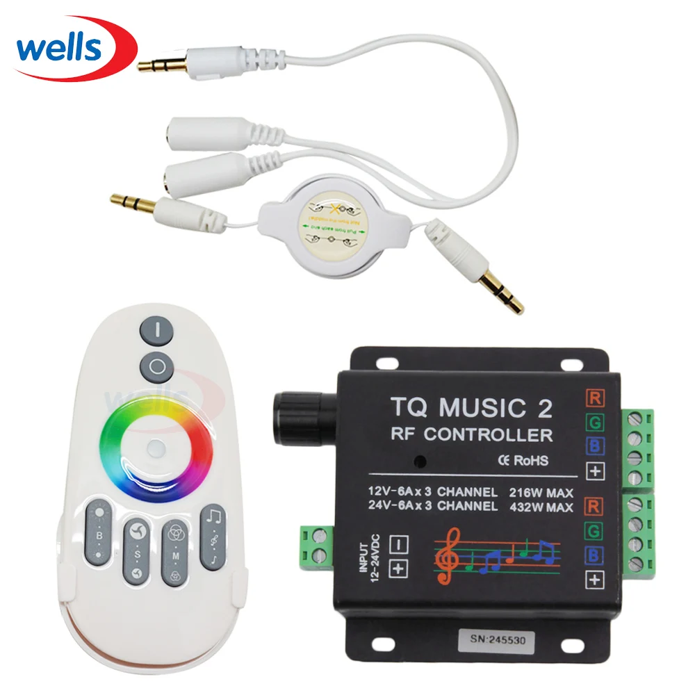 Новинка DC12V 24V 18A 3 канала TQ Music 2 RGB светодиодный пульт дистанционного управления ler