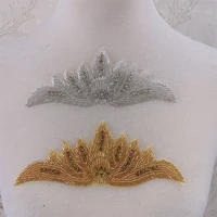 2pcs handmade crystal rhinestone applique iron on bridal sash belt trim for wedding dress diy