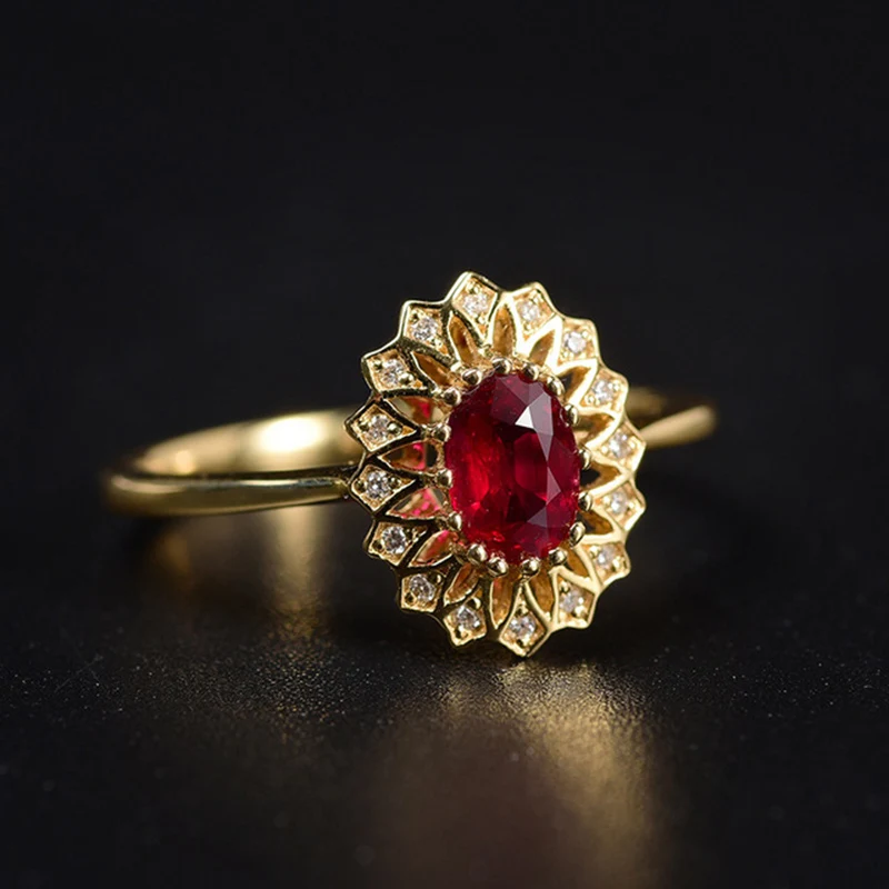 Женские серьги-гвоздики с красным турмалином серебро 925 пробы | Украшения и