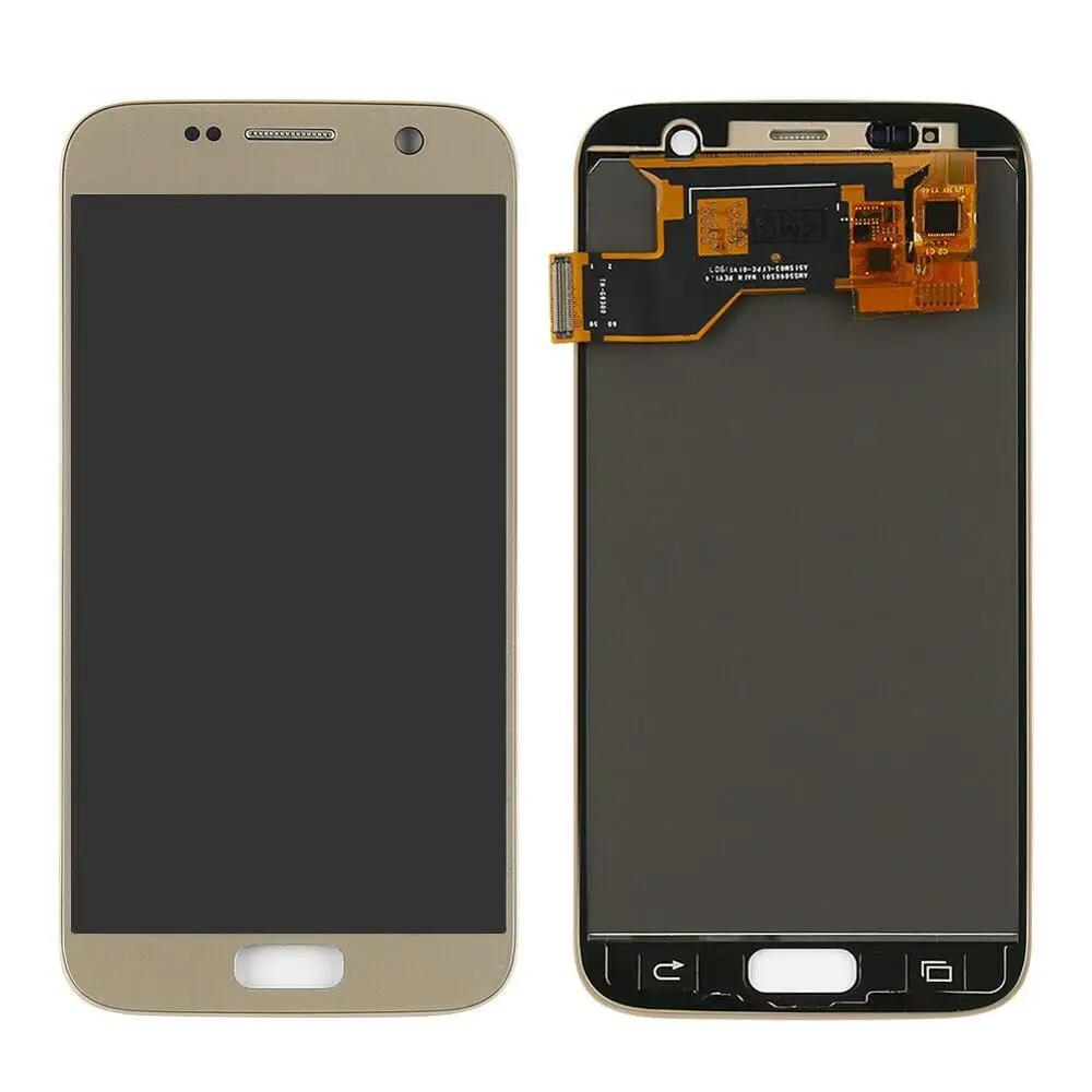 Для samsung Galaxy S7 G930F G930FD G930L G930K G930S ЖК-дисплей Дисплей кодирующий преобразователь сенсорного экрана в сборе - Цвет: Gold
