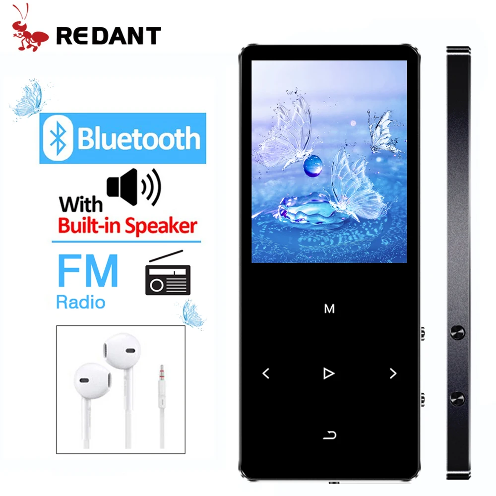 REDANT MP3 плеер Bluetooth hifi без потерь миниатюрный проигрыватель с fm радио наушники
