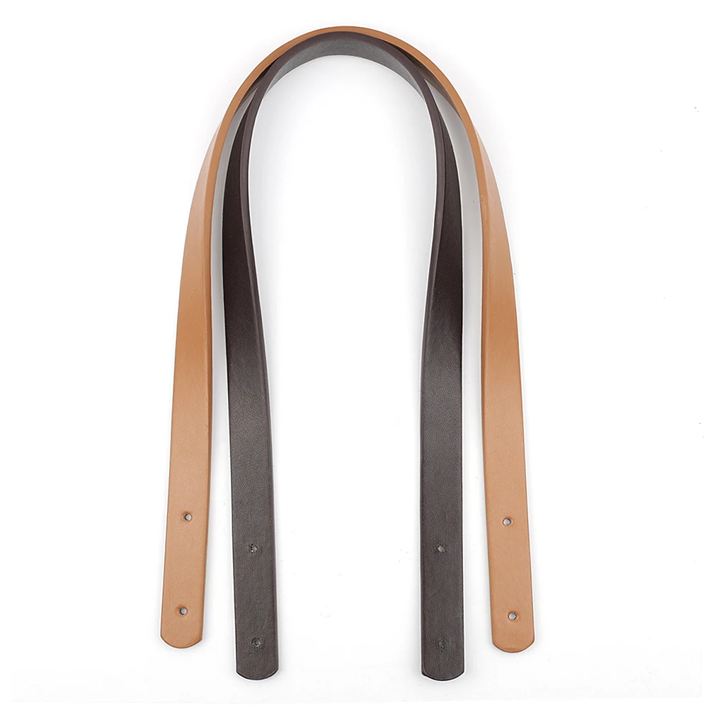 2pcs/Pair 60cm PU Leather Bag Strap Handle Shoulder Bag Belt Band for Women Handbag Handmade DIY Accessories With Rivets KZ0007