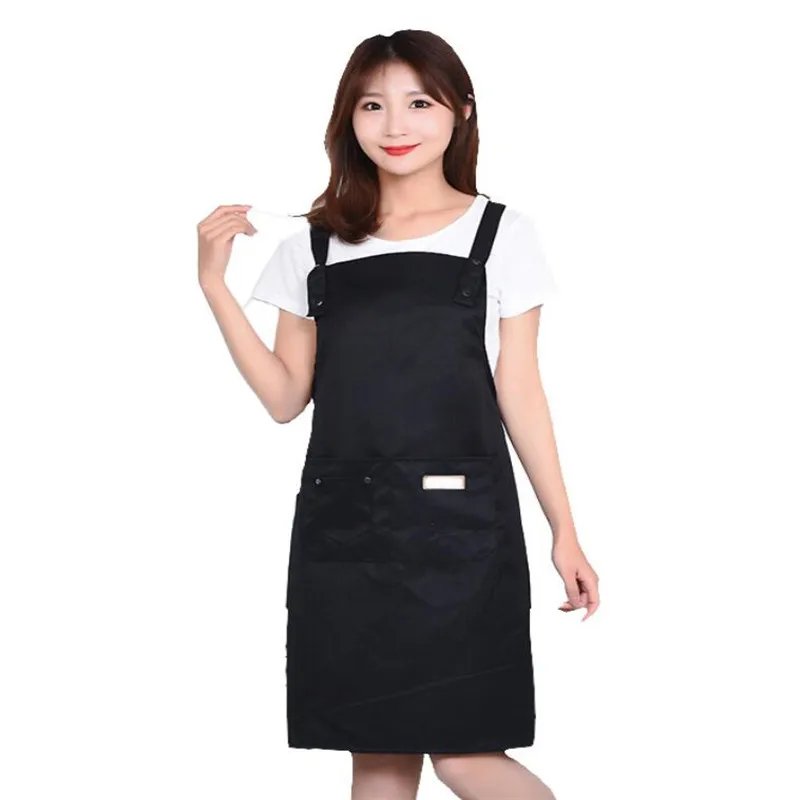 Fashion Waterproof Clean Apron Woman's Solid Color Cooking Men Chef  Waiter Cafe Shop Barbecue Barber Bib Kitchen Accessories