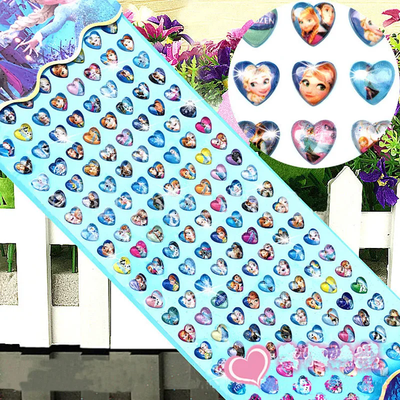 Children's Cartoon Crystal Diamond Altman Sticker Gem Acrylic Sticker Christmas Gift 160pcs - Цвет: Frozen
