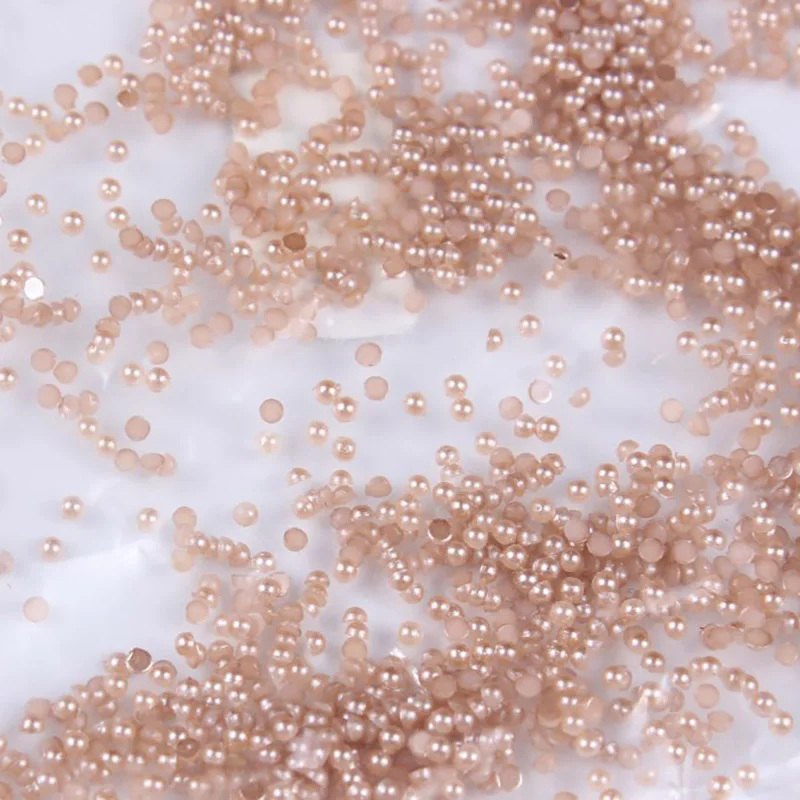 10000Pcs/Pack Coffee Nail Art Half Pearls 1.5mm 3D Rhinestones Tips Decoration Wholesale | Красота и здоровье