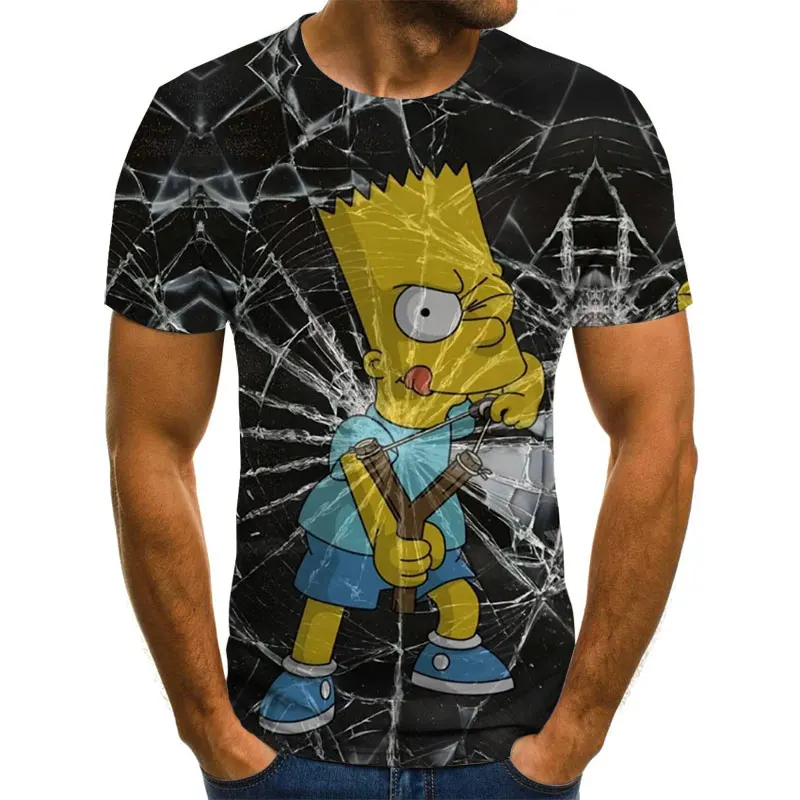 

2021 Summer new style 3D printing cool animation casual fashion comfortable men's T-shirt plus size short-sleeved kids fun T-shi