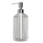 Простой Большой ручной дозатор для мыла 18 унций, прозрачный стеклянный диспенсер для шампуня, дезинфицирующего средства для рук, пустые бутылки для ванной комнаты