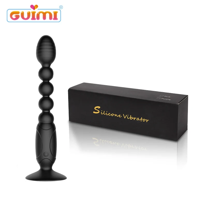 GUIMI Анальный вибратор всасывания анальный бусины простаты Массажер Анальная