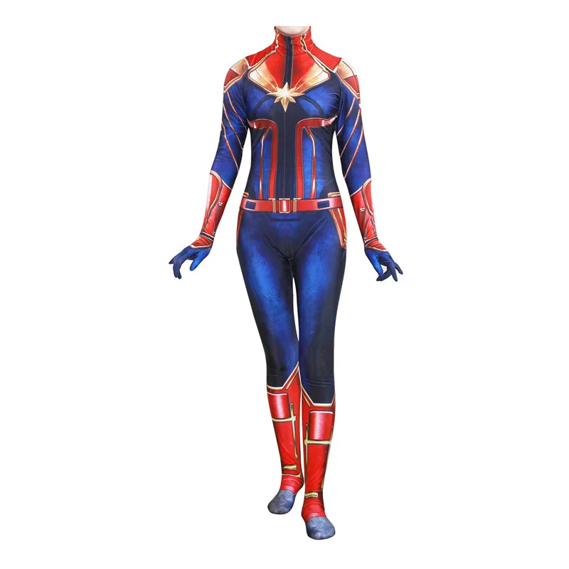 

Movie Captain Cosplay Costumes Adult Carol Danvers Superhero Lycra Spandex Suit Halloween Costume Patty Women Children