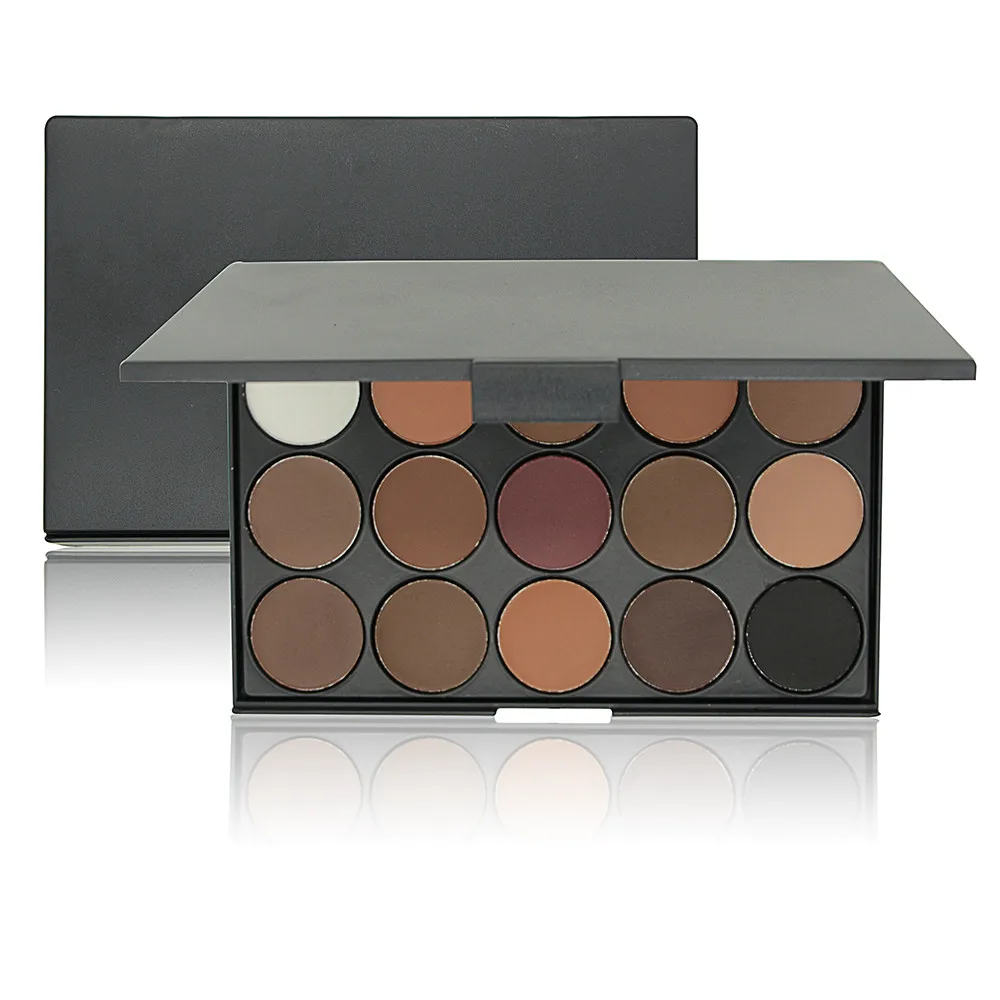 Fashion Eye Makeup 15 Color Matte Shimmer Pigment Nude Eyeshadow Palette Cosmetic Make up Set EARTH Tone Shadow|eye shadow|shimmer pigmenteyeshadow