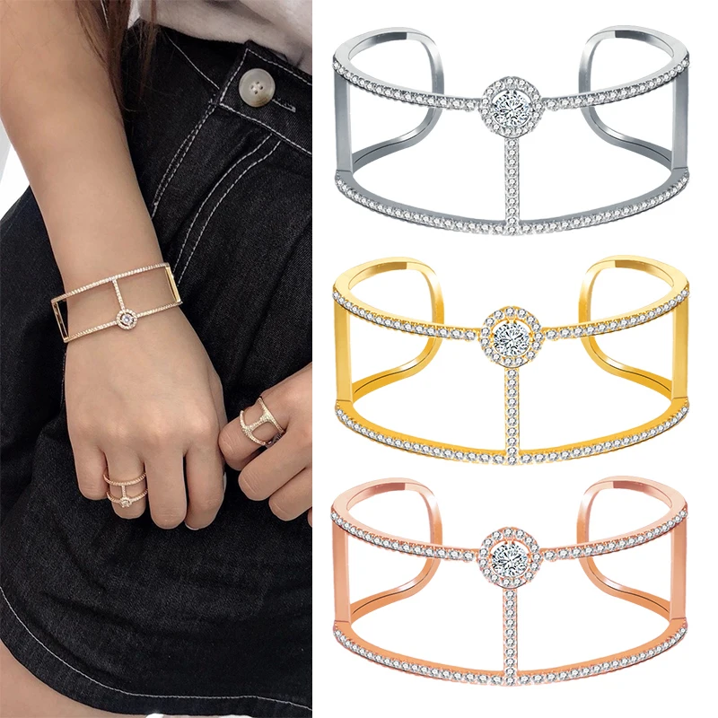 

Hand Bracelets for Women Gold Color Ladies Fashion Charm Luxury Natural Stones Big Zirconia Indian Fashion African Jewelry Duba