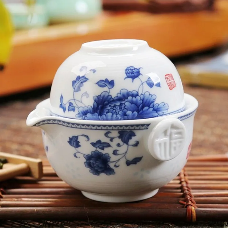 

Tea set Include 1 Pot 1 Cup,High quality elegant gaiwan,Beautiful and easy teapot kettle and teacup,Travel kettle,free shipping
