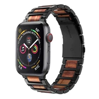 wooden strap for apple watch band 45mm 41mm 44mm 40mm 42mm 38mm stainless steel bracelet for iwatch apple watch 5432 se 6 7