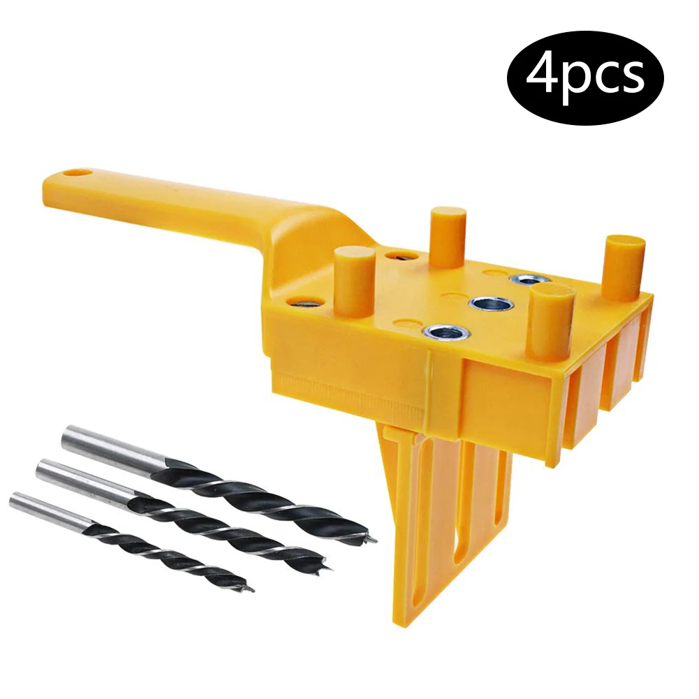 

4PCS Quick Wood Doweling Jig Woodworking Oblique Hole Locator Durable Practical Multi-functional Drill Bits Pocket Hole Jig