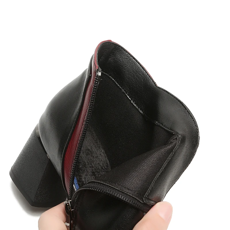 Женские ботильоны зимняя обувь классические ботинки на высоком каблуке с