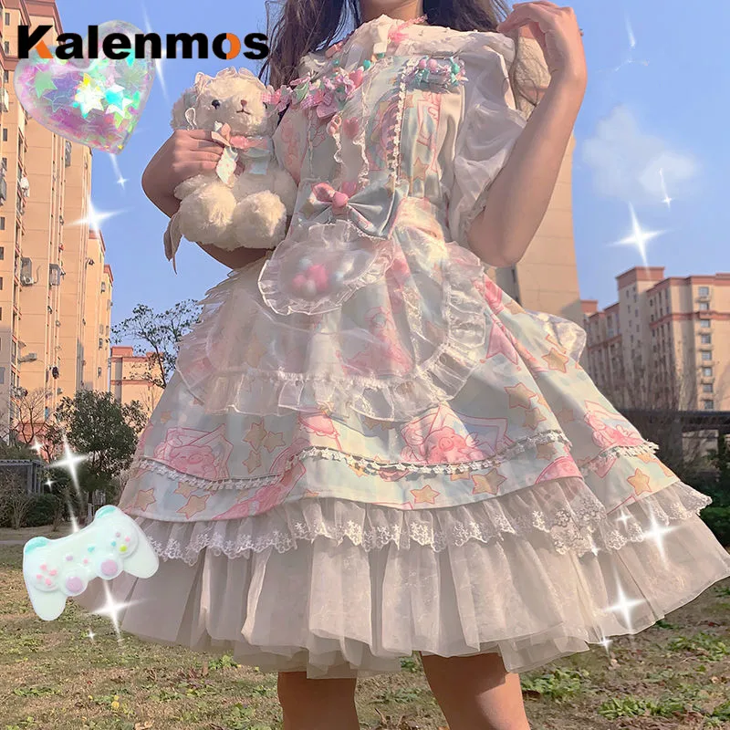 

Женское платье в стиле Лолиты, сексуальное, милое, с низкой грудью, готическое, Бандажное, в викторианском стиле, Kawaii, вечерние, для принцесс, ...