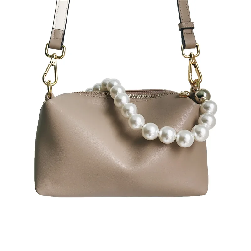 

Женская Повседневная сумка-мессенджер из натуральной кожи с мягкой жемчужной ручкой, Наплечные сумки из натуральной кожи для женщин, Роско...