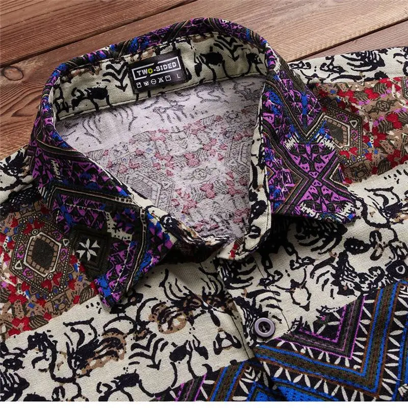 Гавайские мужские рубашки, 5XL, приталенные, хлопковые, с цветочным рисунком, с коротким рукавом, с отложным воротником, изогнутый подол размера плюс, топы, Camisa, летние, INCERUN