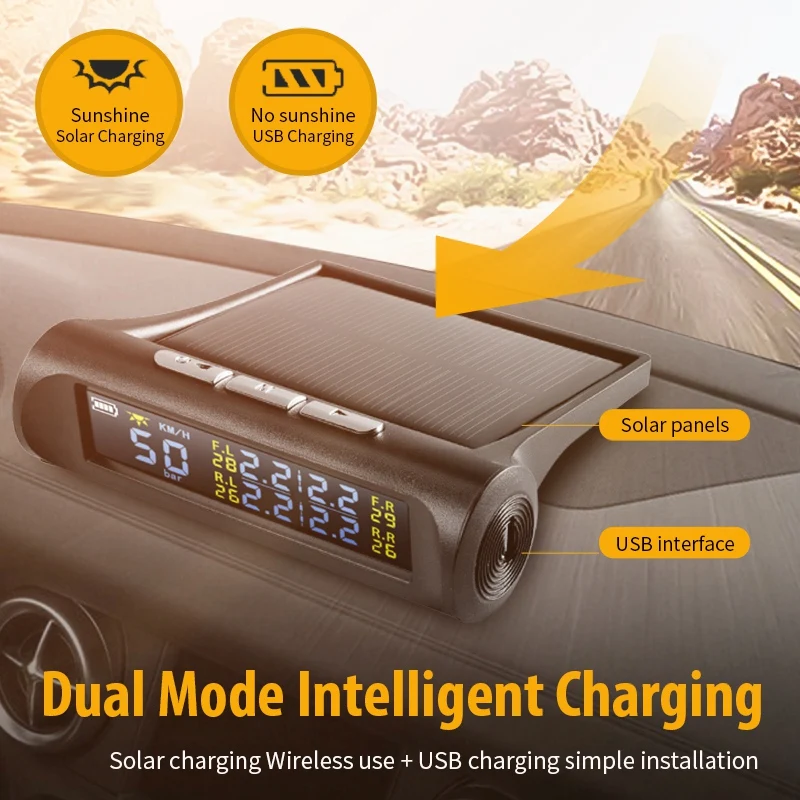 Автомобильная IP67 водонепроницаемая система контроля давления в шинах HUD высота