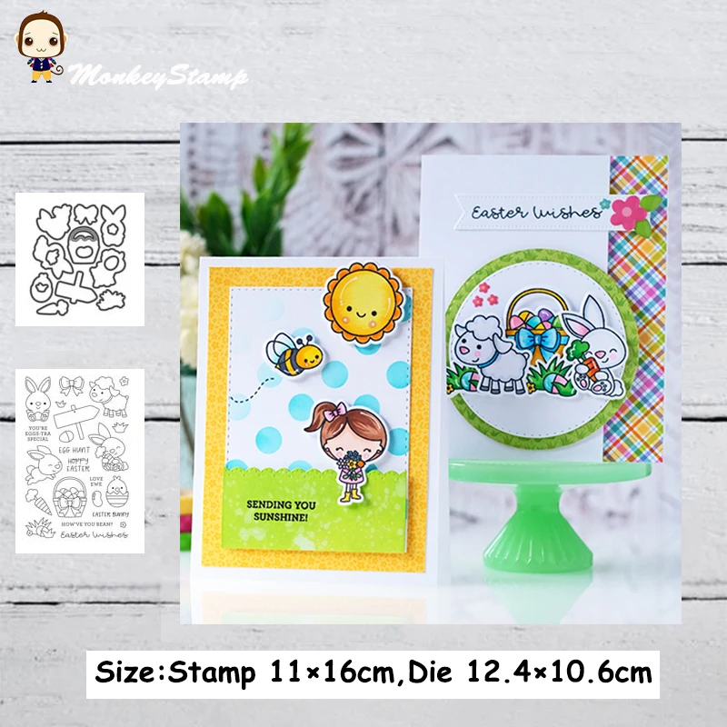 Металлические Вырубные штампы и в виде обезьяны кролика овцы трафарет для