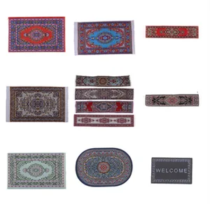 Коверковрик для кукольного домика, напольные покрытия для кукольного домика масштаба 112, Миниатюрные аксессуары для любых комнат, декор мебели