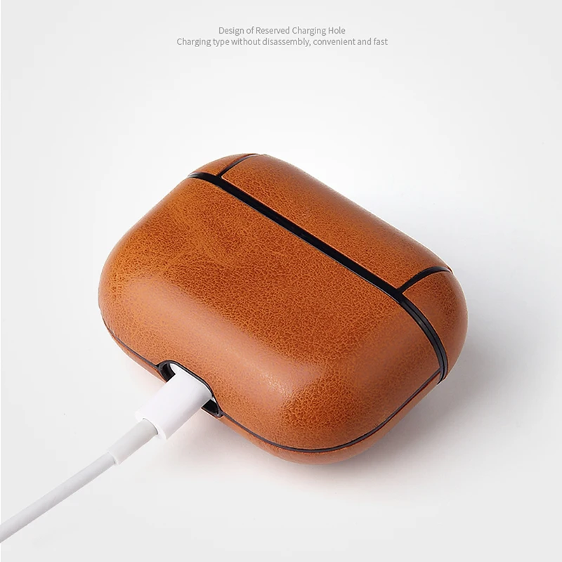 Отличный кожаный чехол для Apple Airpods Pro correa 3 2 1 противоударный Air pods защитный