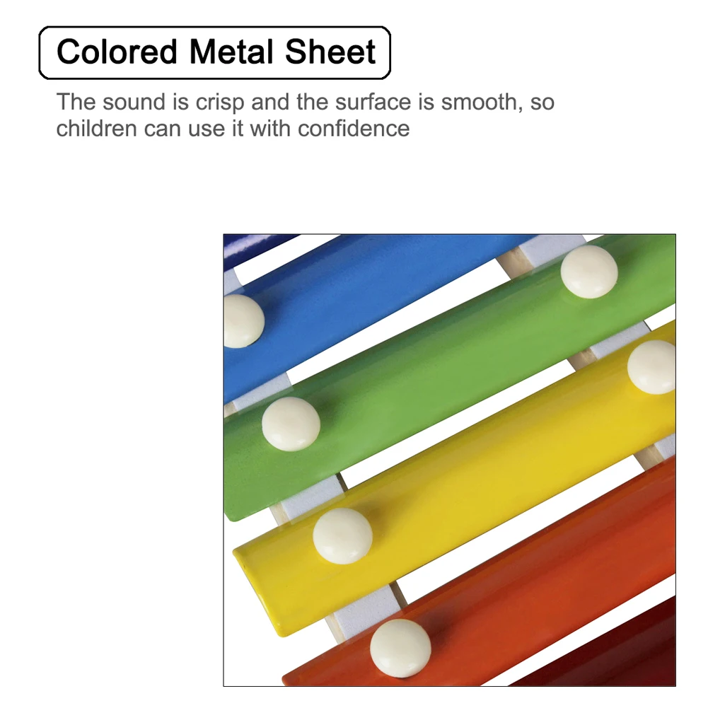 8 Примечание ручной кран Ксилофоны красочные колокольчики с деревянные молотки