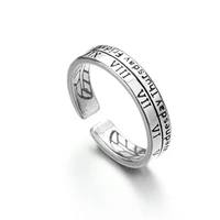retro womens silver colour stainless steel ring roman letter ring hip hop punk ring banquet jewelry valentines day gift