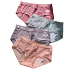 ZJX 4 шт.компл. сексуальные женские трусики, бесшовное нижнее белье для девочек с милым бантом, кружевные трусы с низкой посадкой, хлопковое Прозрачное нижнее белье