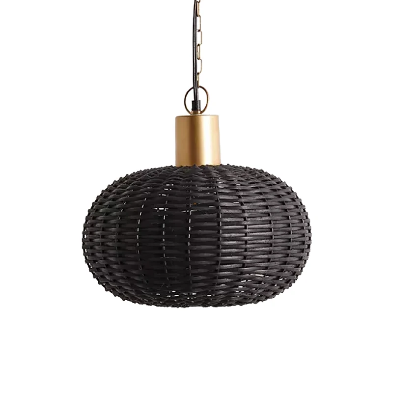 저렴한 일본 레트로 손으로 짠 등나무 펜 던 트 조명 선 아트 Led E27 홈 장식 거실 침실 연구 차 룸 Homestay 호텔 바