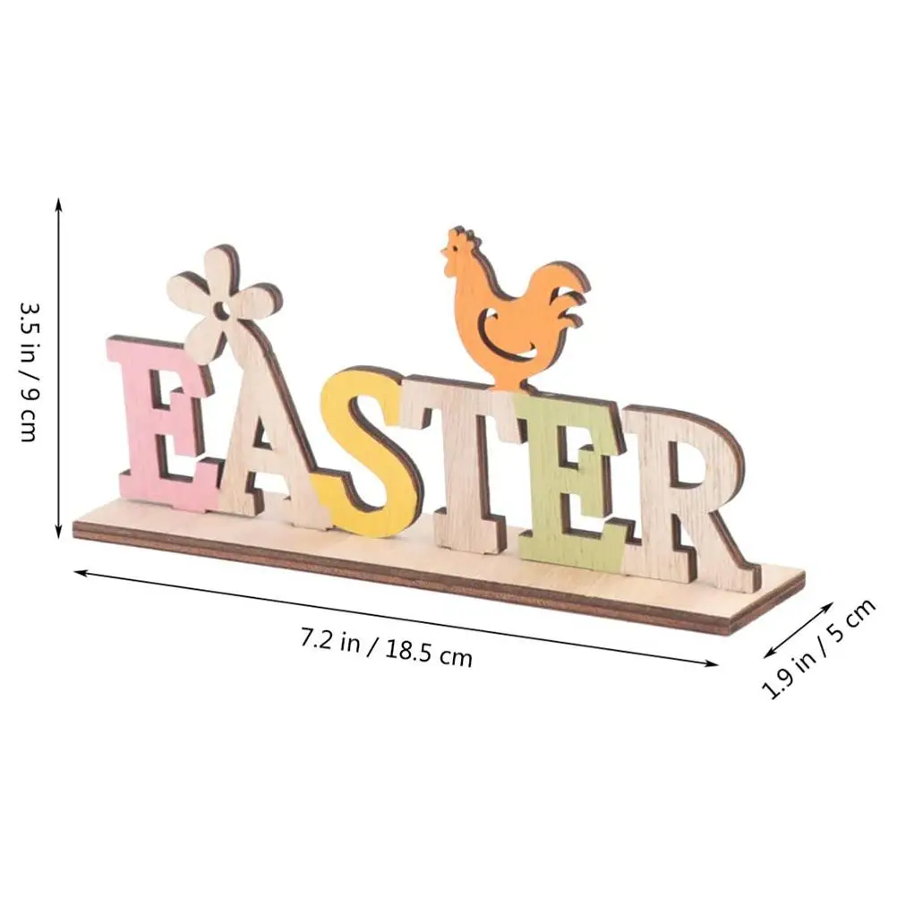 

2PCS Easter Wooden Letter Decoration Hello Spring and Easter Desktop Ornament Party Festival Decoration for Home