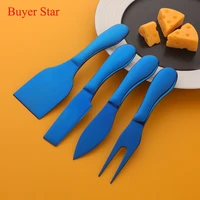 cheese knife set 4pcs butter spreader cutter slicer food breakfast cooking tools stainless steel fork kit kitchen accessories