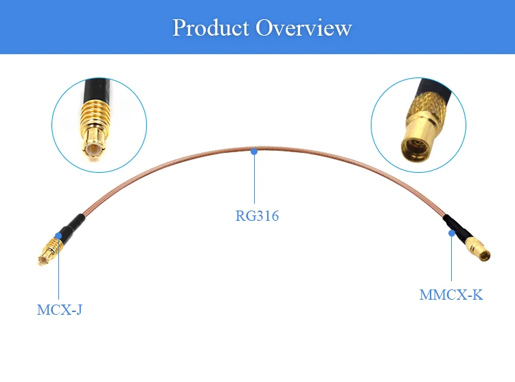 Антенный адаптер Удлинительный кабель штекер mcx MMCX гнездовой разъем RG316 расширяемый фидерный кабель