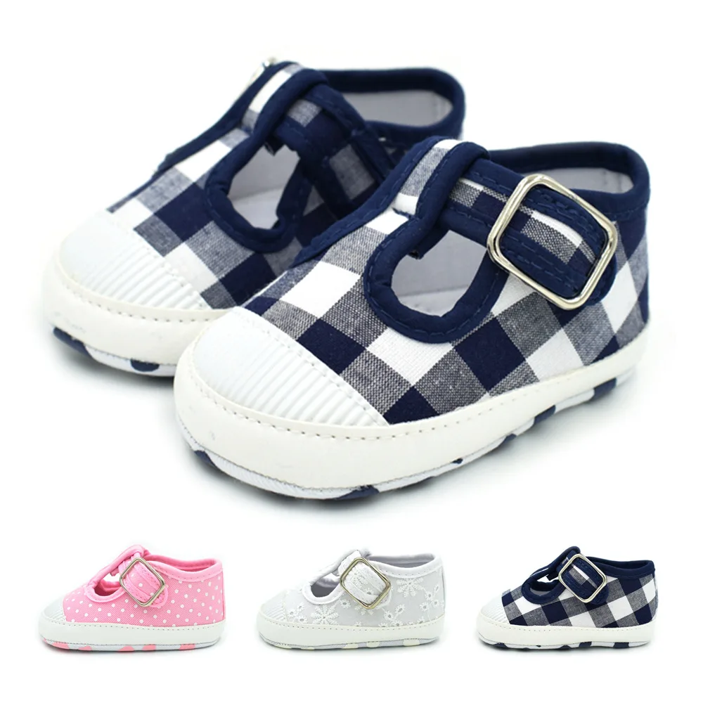 New Newborn Infant baby Baby Boys Girls Shoes Spring Cotton Plaid First Walkers Toddler Prewalker Soft Sole Booties |