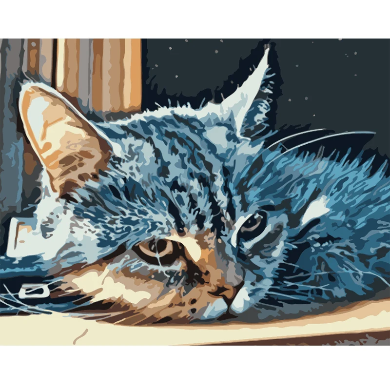 

ArtSailing DIY Painting By Numbers Cat Animal HandPainted Oil Painting Acrylic Drawing On Canvas Unique Gift Wall Decor