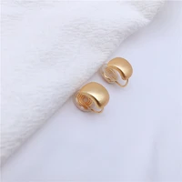 retro hong kong style matte texture earrings french earrings do not hurt earrings women