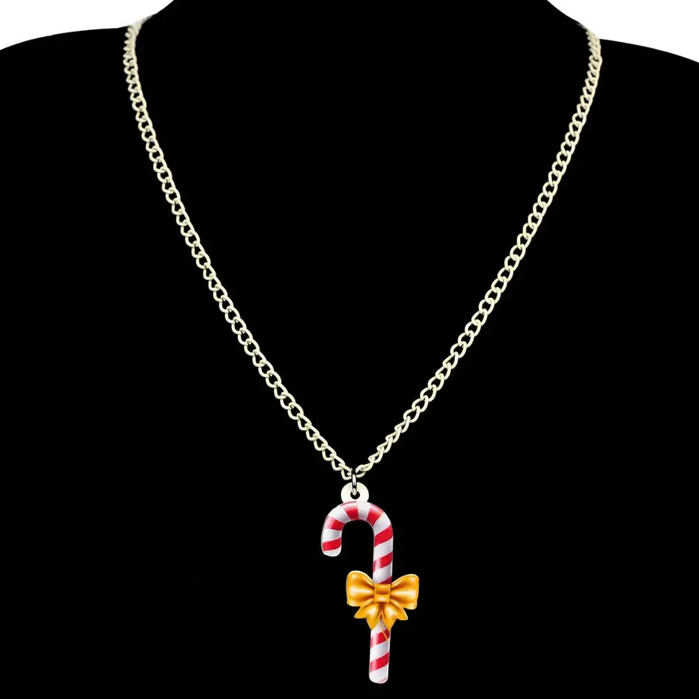 WEVENI акриловый Рождественский милый бантик карамельного тростника чокер