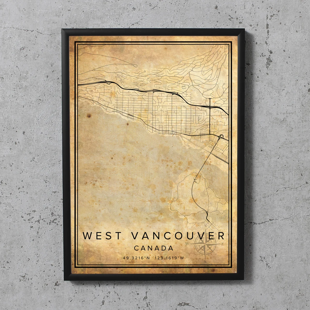 Винтажная карта винтажного города Винтаж Виннипег WOODSTOCK Дорожная канады плакат