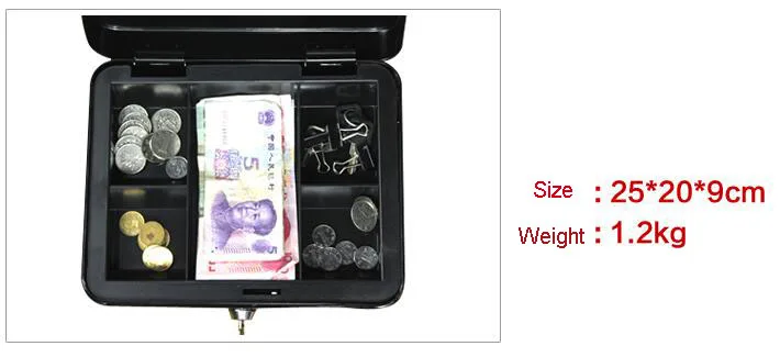 

Protable Key Locker Safe Home Shop Steel Mini Money Box Security Cash box Storage Box Hidden Coin Money Jewellery