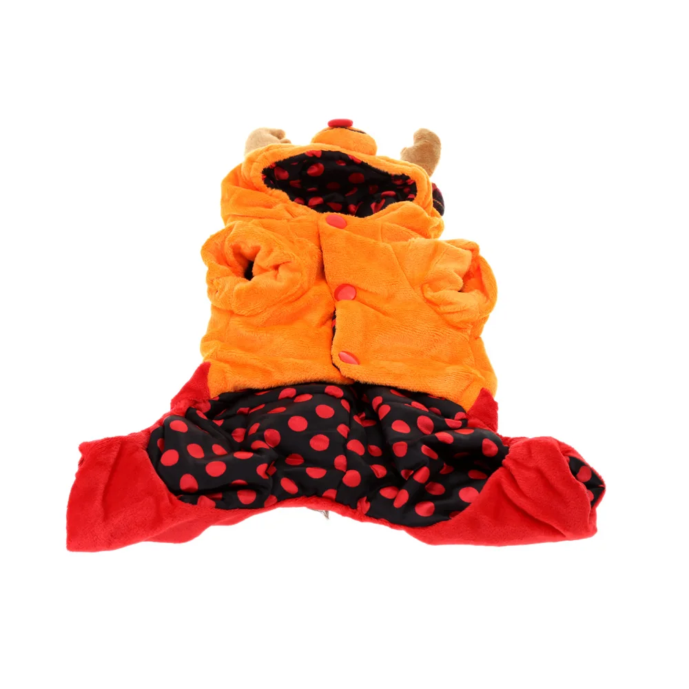 Теплое пальто для собаки щенка одежда комбинезон милый олень подтяжки штаны