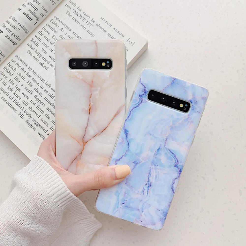 Модный чехол для Samsung Galaxy S8 S9 P30 P20 Mate 20 S20 S10 Plus lite pro Ультра мраморный мягкий