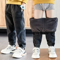 autumn and winter new boys pants big children childrens plus fleece trousers childrens clothing korean style loose jeans