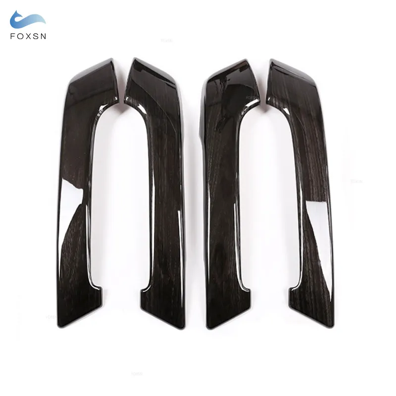 ABS Black Wood Texture Car-styling Interior Door Pull Handle Trim For Toyota Land Cruiser Prado FJ150 150 2010 - 2016 2017 2018 |