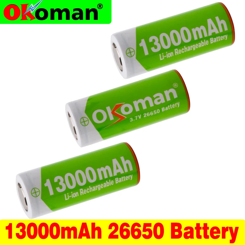 2021 New original 26650 Lithium Battery 3.7V 13000mAh High Capacity Rechargeable Suitable for Flashlight | Электроника