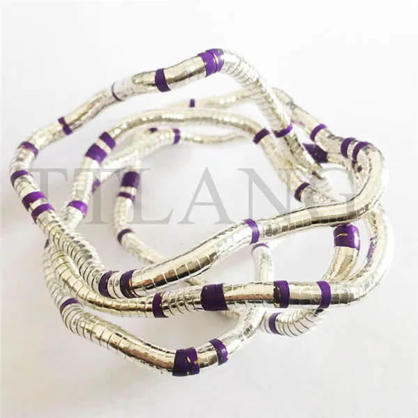 Silver-Purple 5 мм 90 см смешанных Красочные Утюг сгибаемый гибкий витая змея Цепочки и ожерелья 20 Цвета, 1 шт./упак - Окраска металла: Silver-Purple