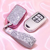 for honda civic 10th pilot cr v mk10 accord spirior xr v 234 button key protect luxury diamond car key cover case holder chain